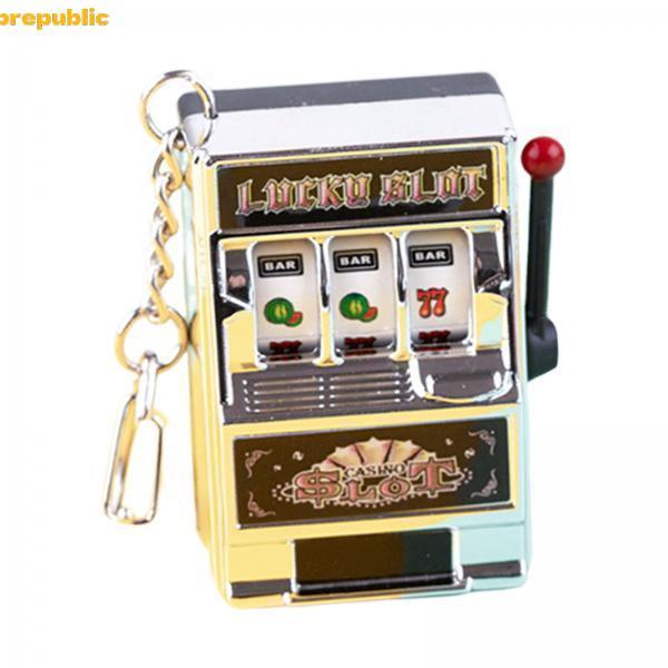 Sharprepublic Fruit Machine Slot Móc khóa Đồ chơi Mini Mặt dây chuyền sang trọng Móc khóa dễ thương 