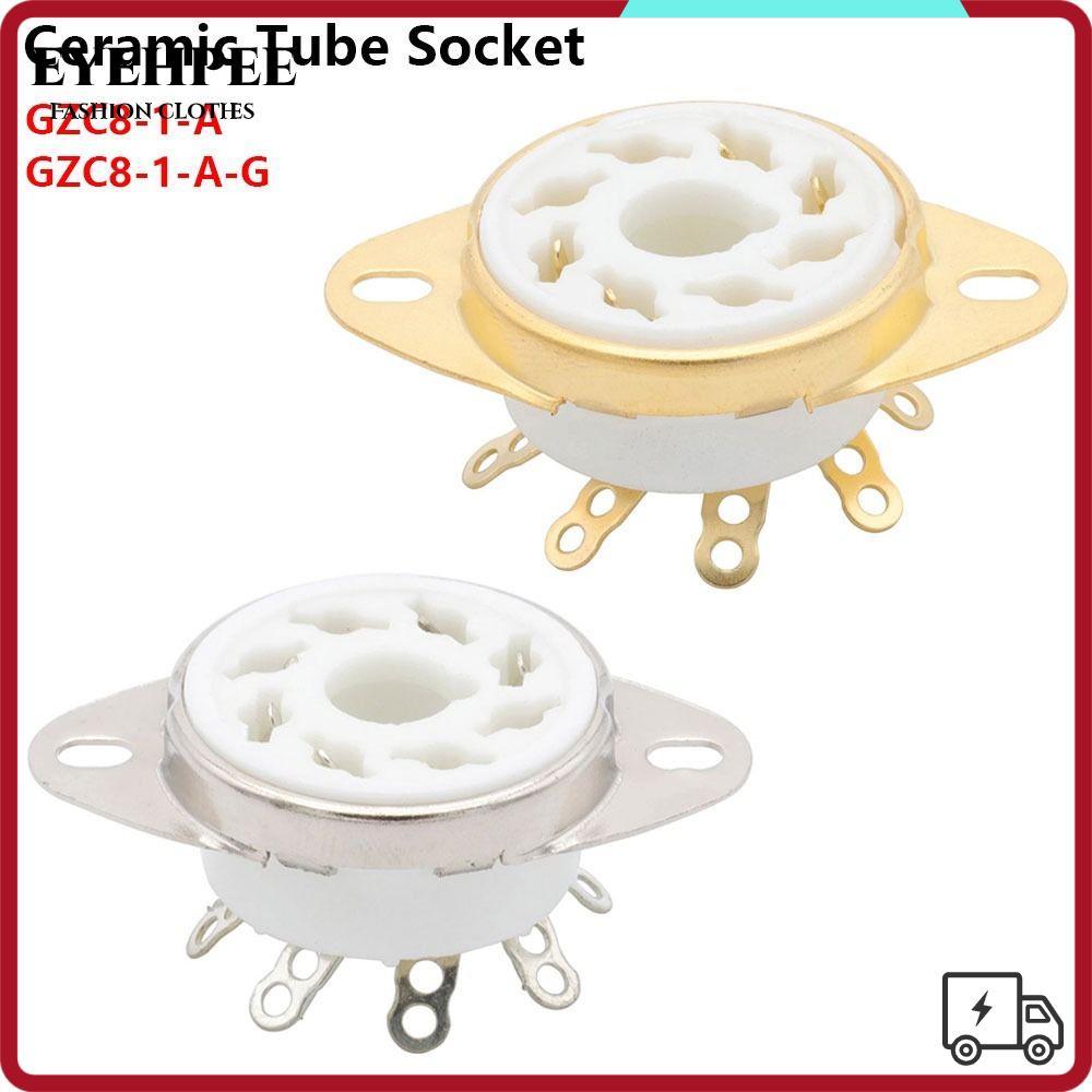 EYEHPEE 1 Đế Van, Ổ Cắm Ống Gốm DIY Octal, Bền PCB Gắn Thiếc-Pin K8A GZC8-1-A GZC8-1-A-G Cho EL34 KT