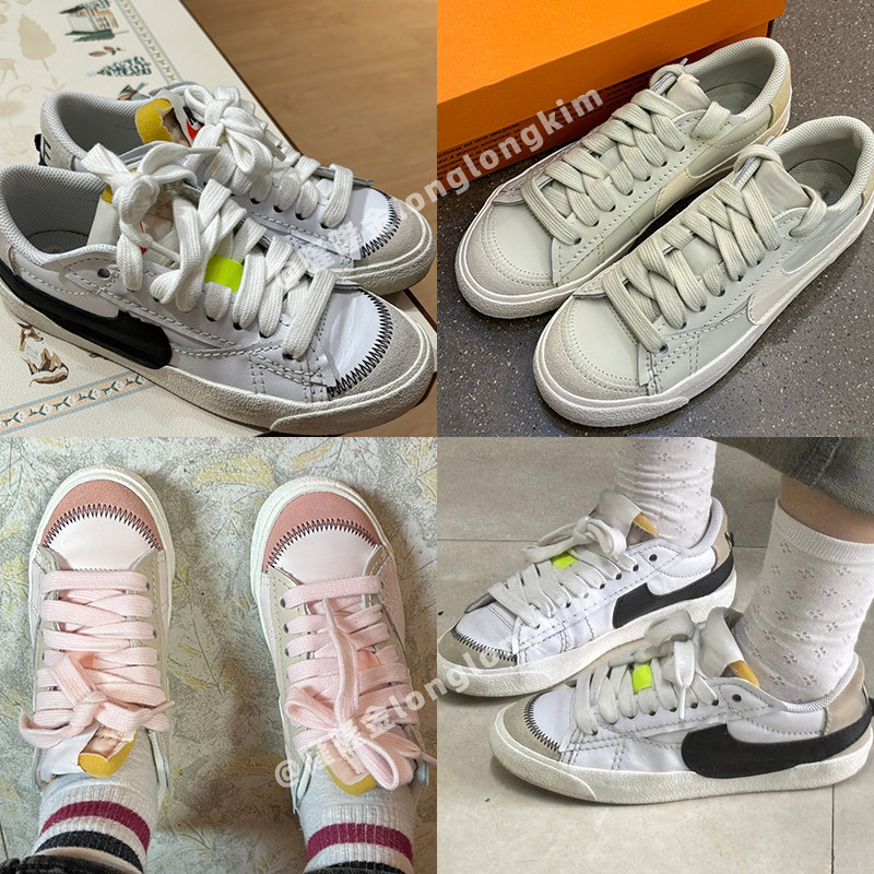 Dây phẳng chính hãng dài Jin Thích hợp cho nike blazer 77 jumbo nike Dây giày nữ Dây giày màu hồng
