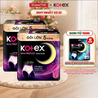  Combo 2 Băng Vệ Sinh Kotex Ban Đêm Dạng Quần cỡ M L 5 miếng M L 2 miếng L XL 2 miếng 