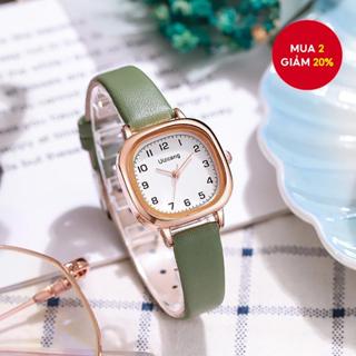 Đồng hồ nữ thiết kế vuông: Đồng hồ thạch anh nhỏ phong cách cổ điển tối giản để sử dụng hàng ngày và học thuật