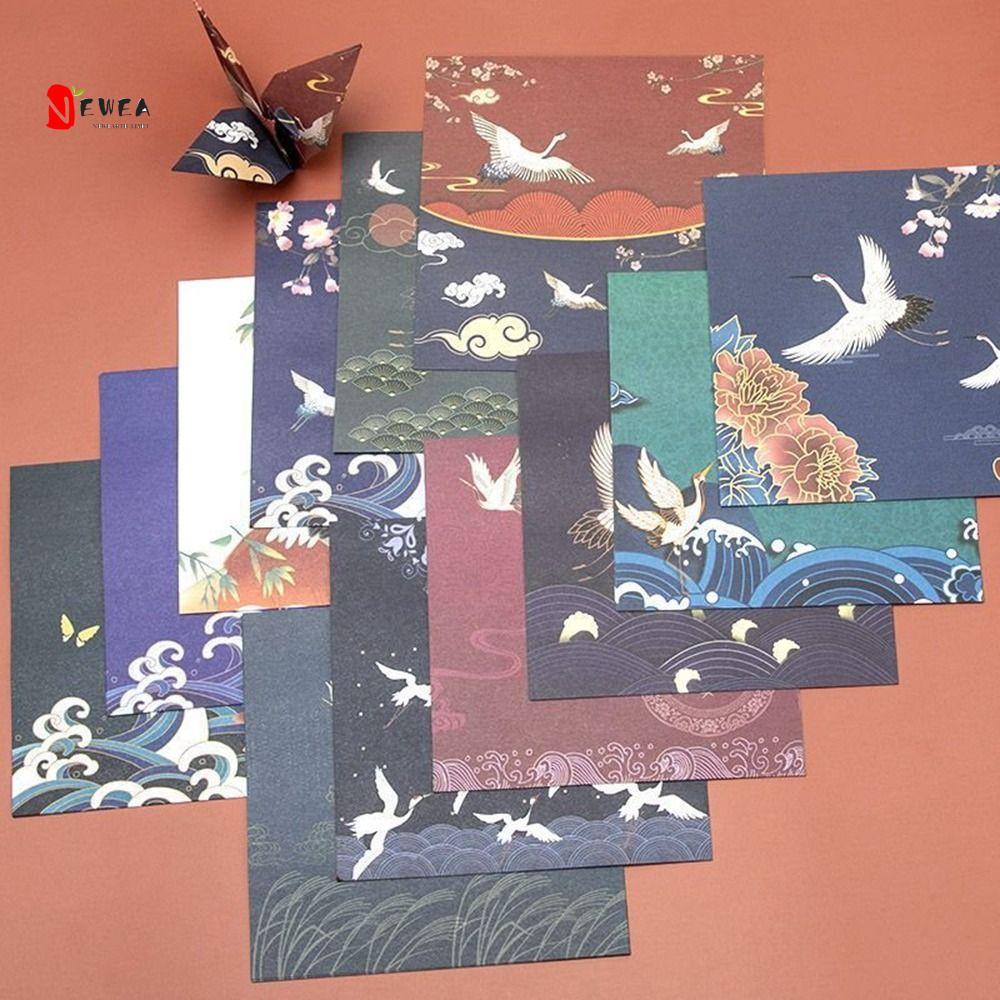 NEWEARTH GIỚI HẠN 70 cái / bộ Giấy in hình cần cẩu, Giấy thủ công Giấy Origami phong cách Trung Quốc