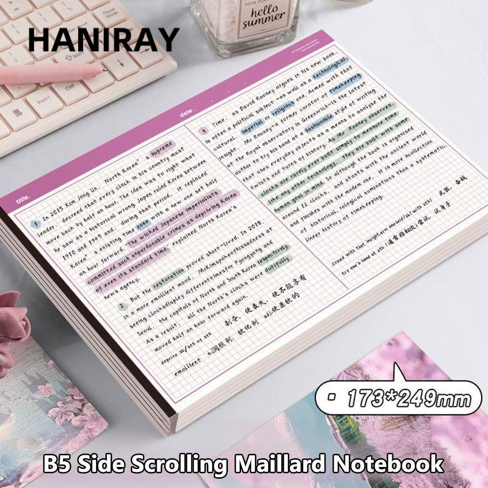 HANIRAY 20 tờ / Sổ tay B5, Notepad ngang có thể xé được, Đơn giản B5 Viết Memo Pads Học sinh