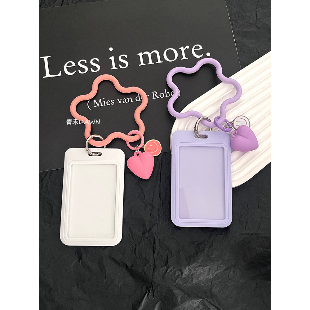 Ins Style Love Heart Card Holder Móc khóa Tích hợp Bus Campus Card Kiểm soát truy cập Thẻ nhỏ Thẻ là