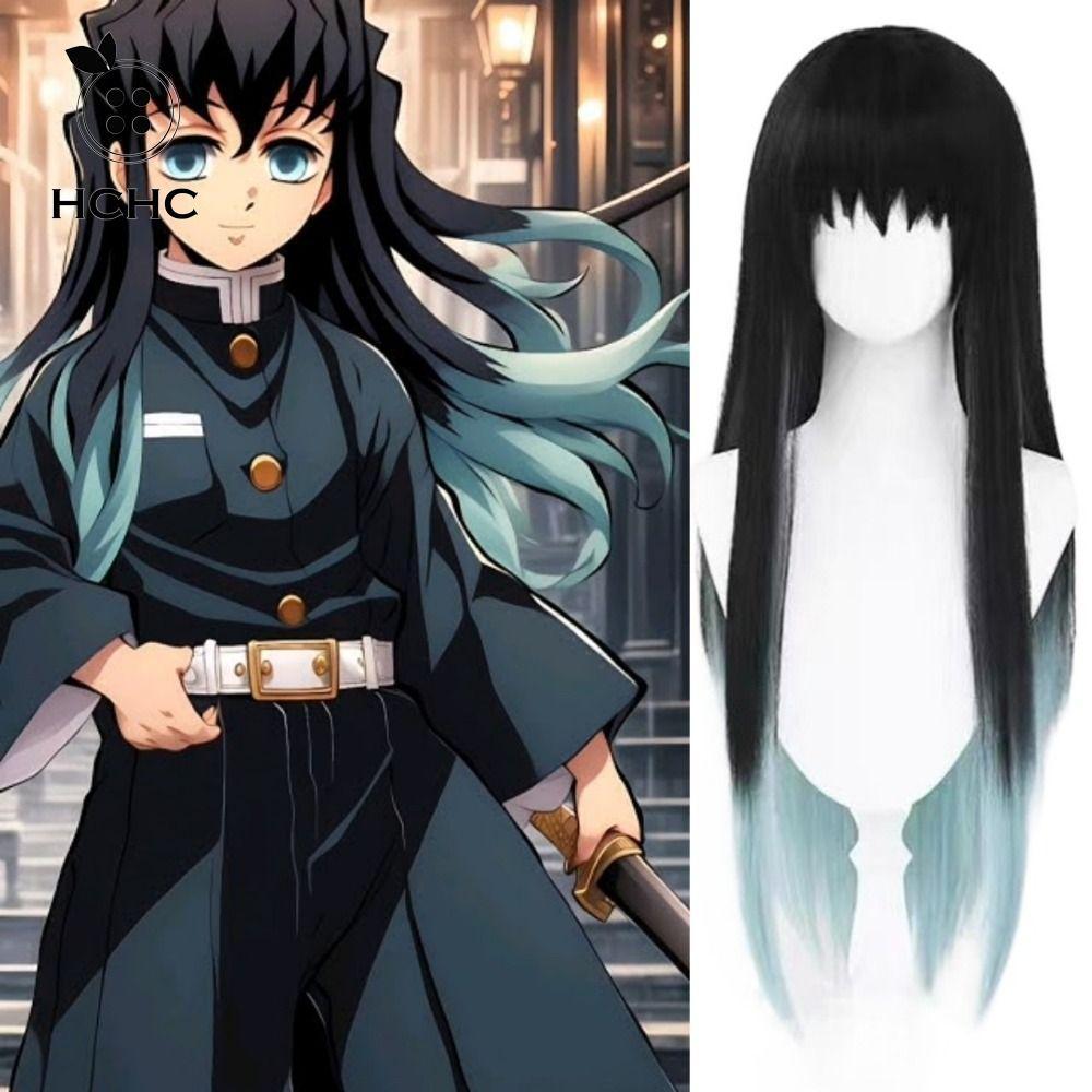 Hair giả Muichiro Tokito Demon Slayer, phù hợp cho cosplay và Halloween
