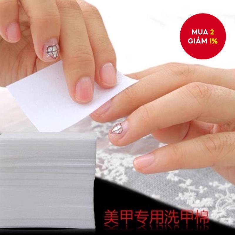 Sản phẩm bông tẩy sơn móng tay không xơ 600 cái, bông tẩy gel móng tay, bông tẩy sơn móng tay.