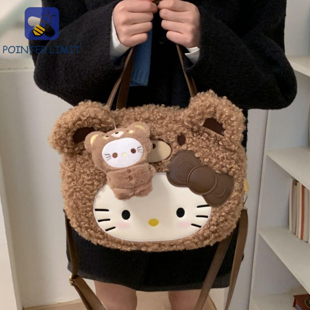 POTER LIMIT Túi Đeo Vai Mèo Kitty, Ba Lô Mèo KT Sang Trọng Hoạt Hình, Da Thời Trang Anime Nơ Mèo Kit