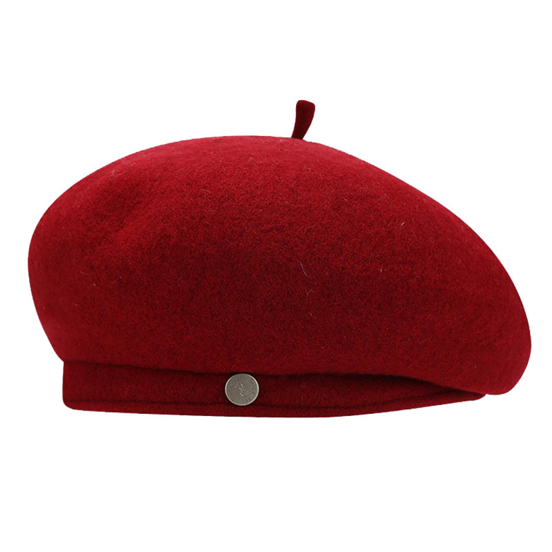 Beret len Angora lót ấm áp dành cho nữ