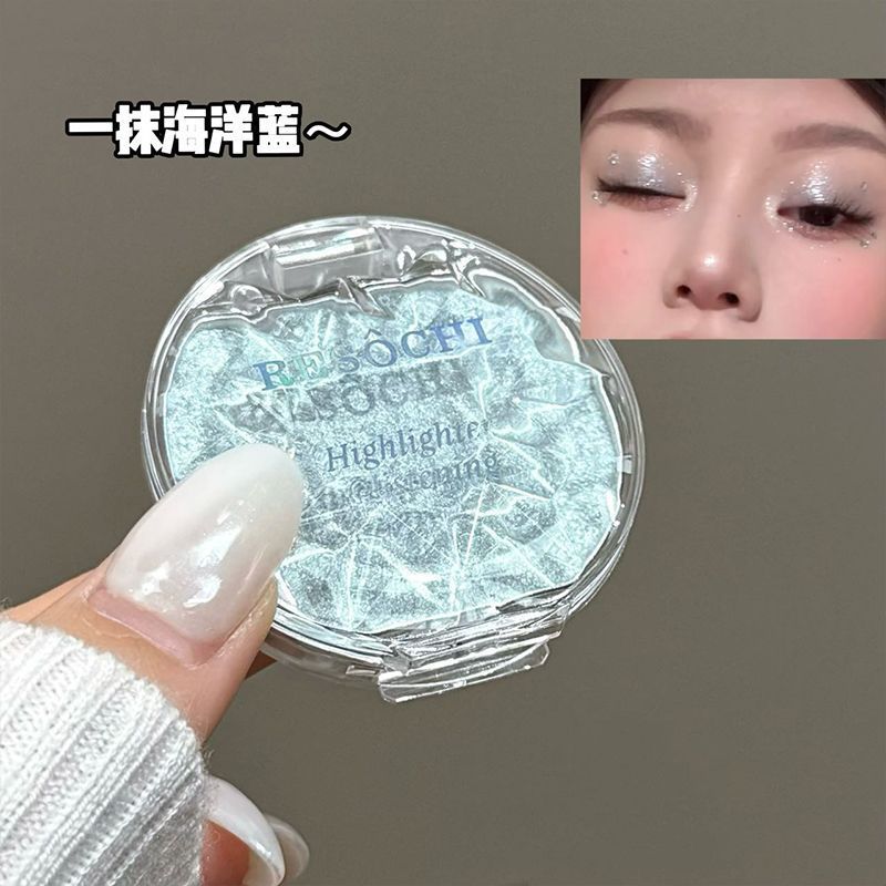 Cool Tone Baby Blue Highlighter Shimmer Highlighter Powder Under Eye Brightshadow Contour Blush Fine