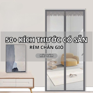 [90+ KÍCH THƯỚC] Rèm Chắn Gió Điều Hòa PVC Cao Cấp – Tự Động Đóng/Mở Không Khoan Lắp - Màu Xám