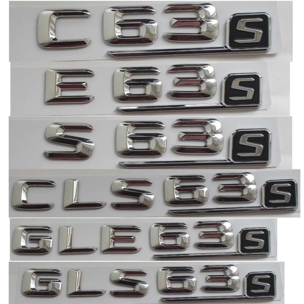 3D Chrome Chữ Thân Cây Biểu Tượng Huy Hiệu Cho Xe Mercedes Benz AMG C63s E63s S63s CLS63s GLE63s GLS