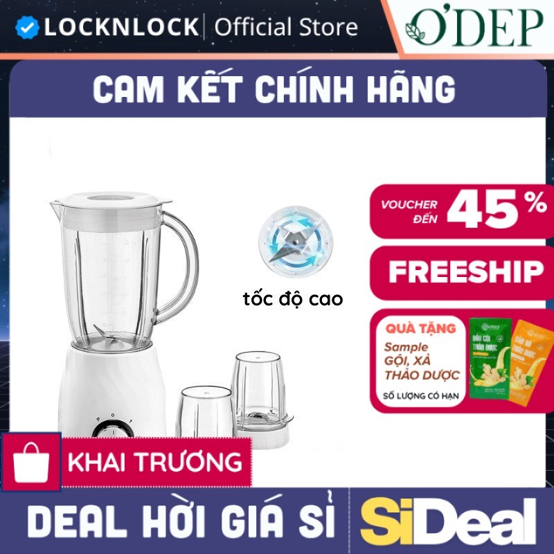 Máy xay sinh tố đa năng LocknLock 1.2L Chính hãng 3 cối 350W EJM462 có thể xay hạt khô, xay thịt - S