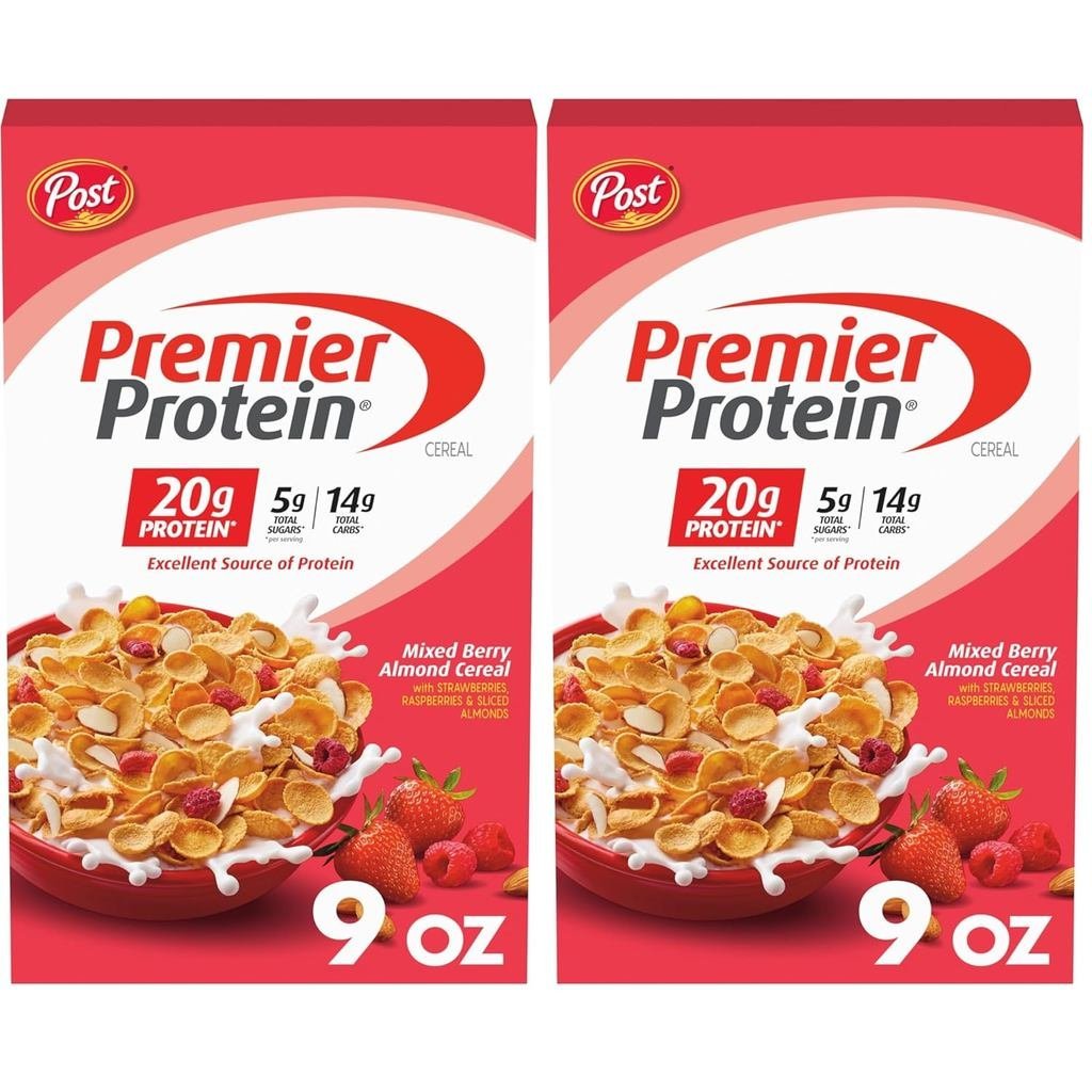 Post Premier Protein Hỗn hợp ngũ cốc hạnh nhân, ngũ cốc giàu protein, bữa sáng hoặc đồ ăn nhẹ giàu p