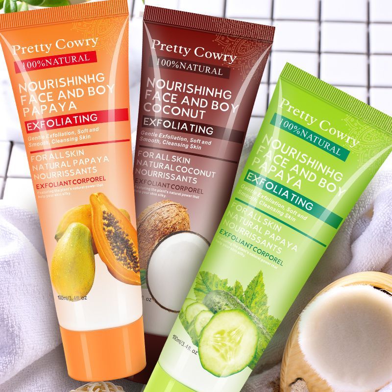 Hot Sale#[1743People Collection]Natural Papaya, Olive, Apple, Lemon Facial Exfoliating Cream, Cleans