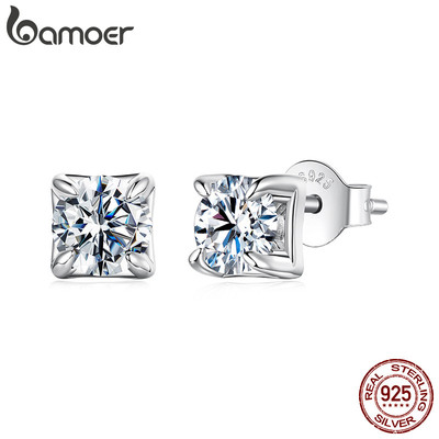 Bông Tai Bạc 925 Moissanite 0.5CT - Phong Cách Tối Giản, Quà Tặng Cho Nữ