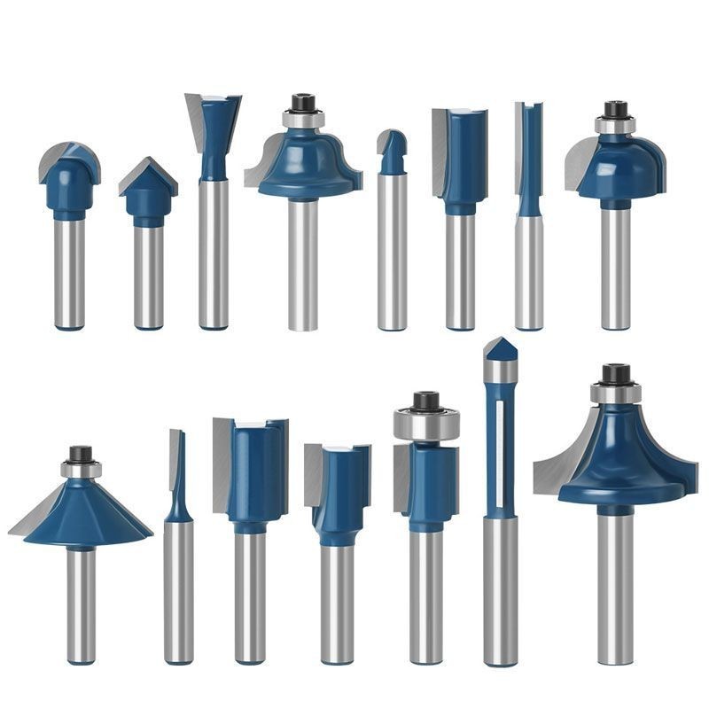 Điều trị 1 / 4 Shank Máy phay chế biến gỗ Máy cắt rãnh Máy cắt thẳng Máy cắt góc tròn Máy cắt vát 45