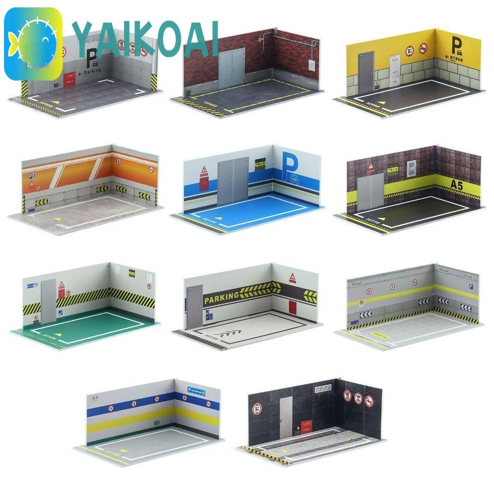 GLENES 1 / 32 Nhà để xe ô tô, Chất liệu PVC Đồ chơi ô tô Mô hình bãi đậu xe, Bộ sưu tập Trang trí Hi