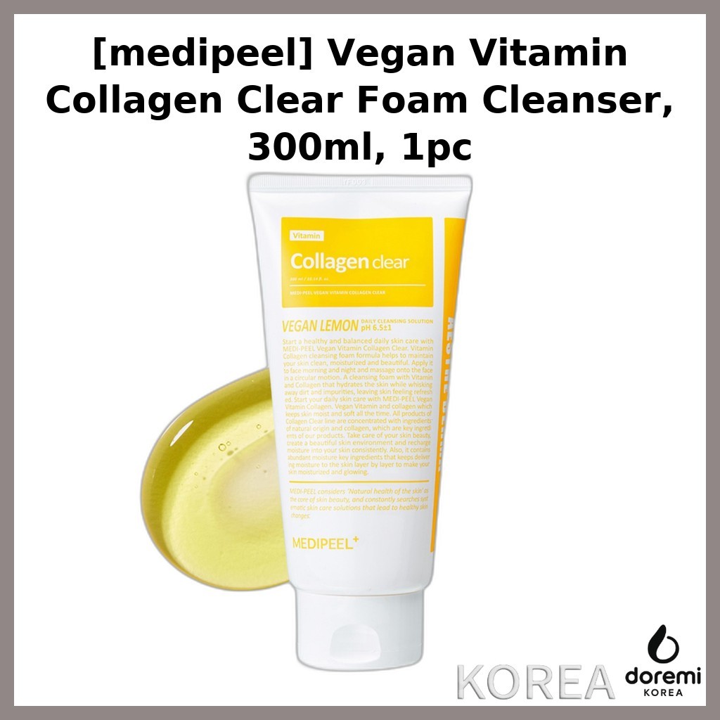 [medipeel] Sữa rửa mặt trong suốt Vitamin Collagen thuần chay, 300ml, 1 Sữa rửa mặt / Hàn Quốc của d