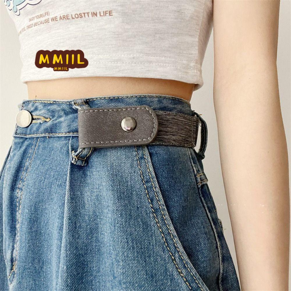 Thắt lưng đàn hồi HIFUN buckle-free màu đen, thiết kế tinh tế cho nữ