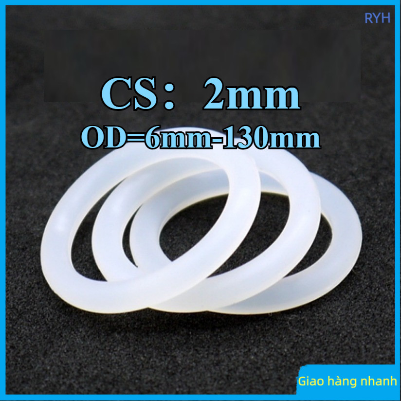 White silicone ring, food grade O-ring, waterproof rubber ring, elastic sealing ring，Bền đẹp chịu nh