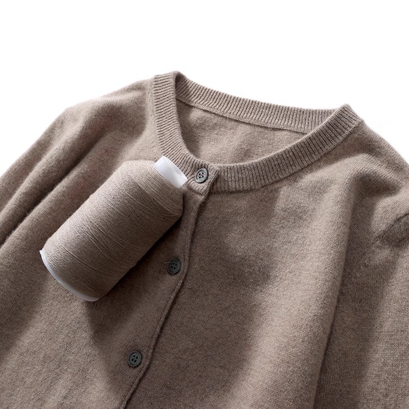 Off-Season Clearance 38 Yuan Dệt Kim Cardigan Nữ Áo Len Cashmere 2025 Xuân Thu Ngắn Cổ Tròn Áo Khoác