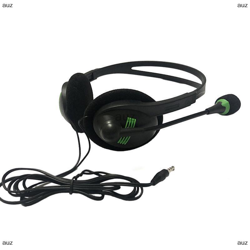 [auz] 3.5mm Wired Headphones Universal Headset With Microphone Noise Cancelling Earphone For Laptopp