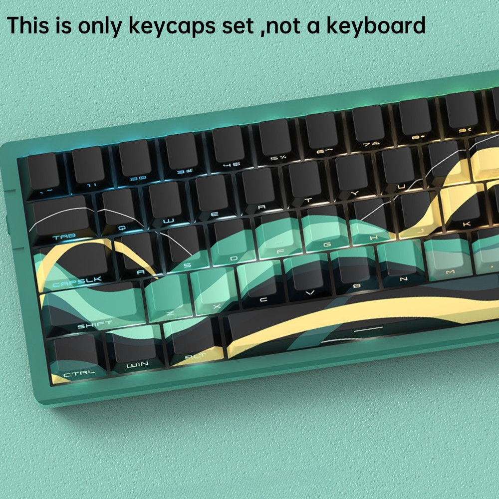 PBT Keycap Anh Đào Chảy Bóng Bên Khắc Xanh Theo Chủ Đề Keycap Bộ Cá Tính Keycap PBT Keycap Nhuộm Thă