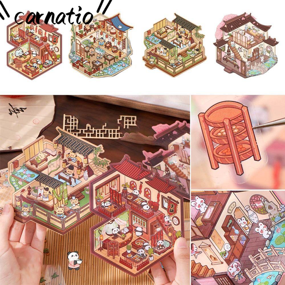 Nhãn dán CARNATIO Chinatown, Nhãn dán cảnh quan xếp chồng lên nhau, Nhãn dán ba chiều trong Cabin ho