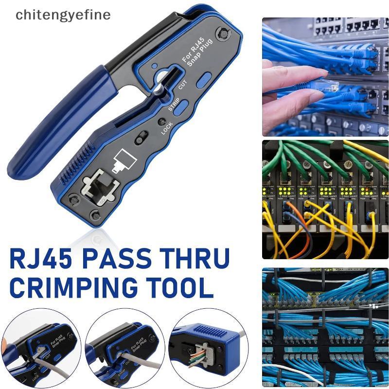 Chitengyefine RJ45 Crimp Tool Kit Đi qua Ethernet Crimper và Test cho Cat5e Cat6 Cat6a 8P8C Wire Net
