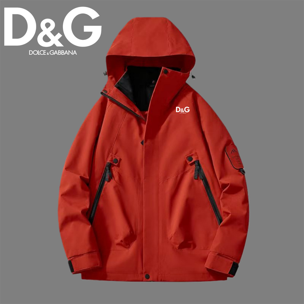 Dolce & Gabbana - Áo khoác cotton thu đông 2025 chống gió và mưa, slim-fit cho sinh viên nam nữ