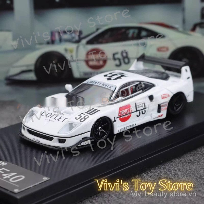 {{đồ chơi Vivi}} Xe đua sửa đổi Ghost Rider 1: 64 F40 LBWK # No. Mẫu xe hợp kim trắng 58 251230 WA6A