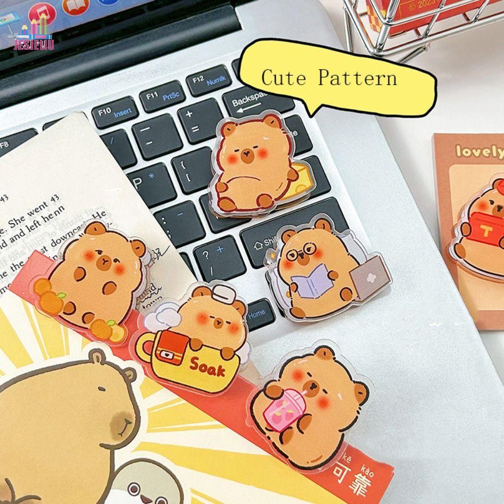 JESJELIU Phim Hoạt Hình Ghi Nhớ Kẹp, Capybara Bookmark Capybara PP Kẹp, Kẹp Niêm Phong Kẹp Giấy Hoạt