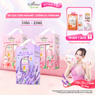   Hộp quà 2026  Sữa tắm dưỡng da thiên nhiên Pháp Enchanteur Naturelle hương hoa cho làn da thơm mịn sức sống 510g 