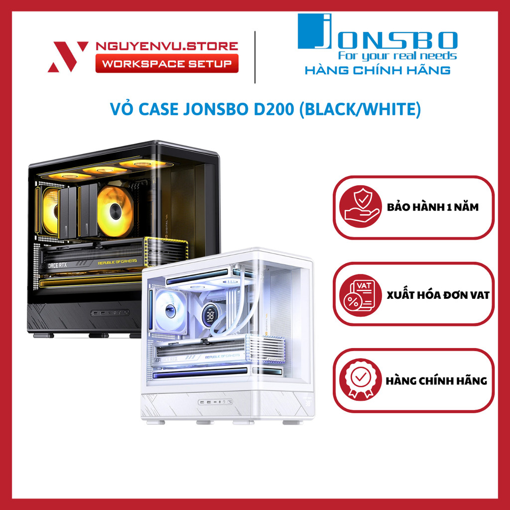 Vỏ case Jonsbo D200, Jonsbo D300 Thép SPCC, Kính cường lực, Main Micro-ATX & Mini-ITX - Hàng Chính H