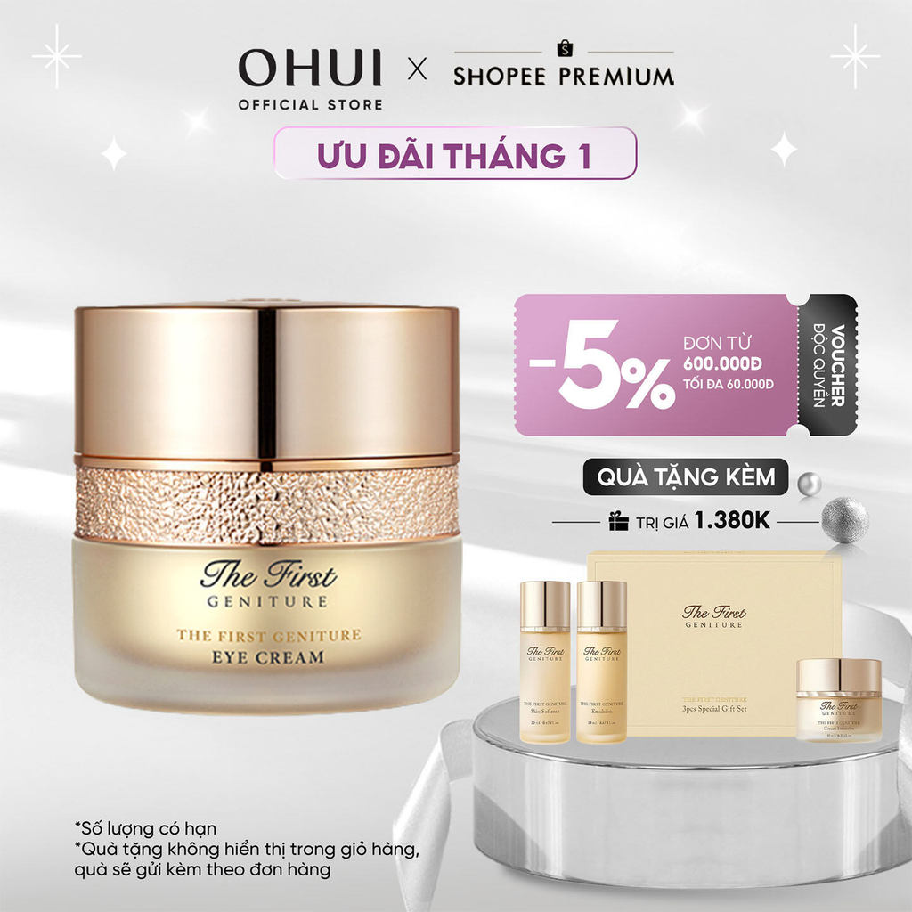 [OHUI Official] Kem dưỡng mắt nâng cơ & làm sáng OHUI The First Geniture Eye Cream 25ml