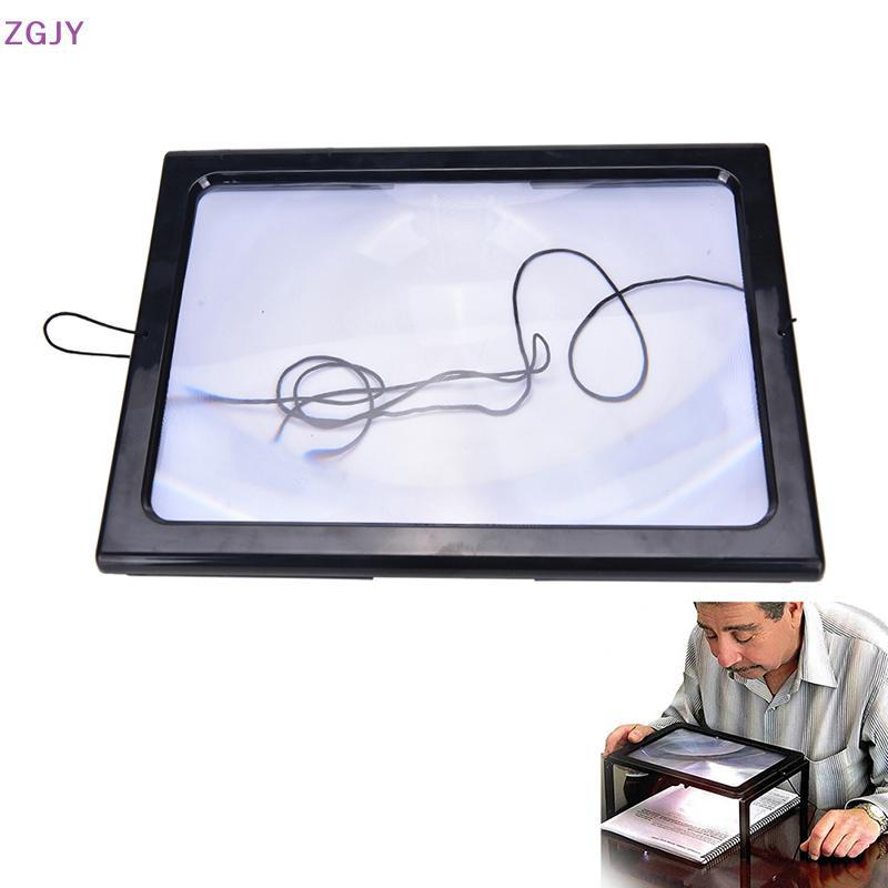 TEROKK Large A4 Page Hands Free 3x Kính lúp có đèn LED đọc sách, MỚI