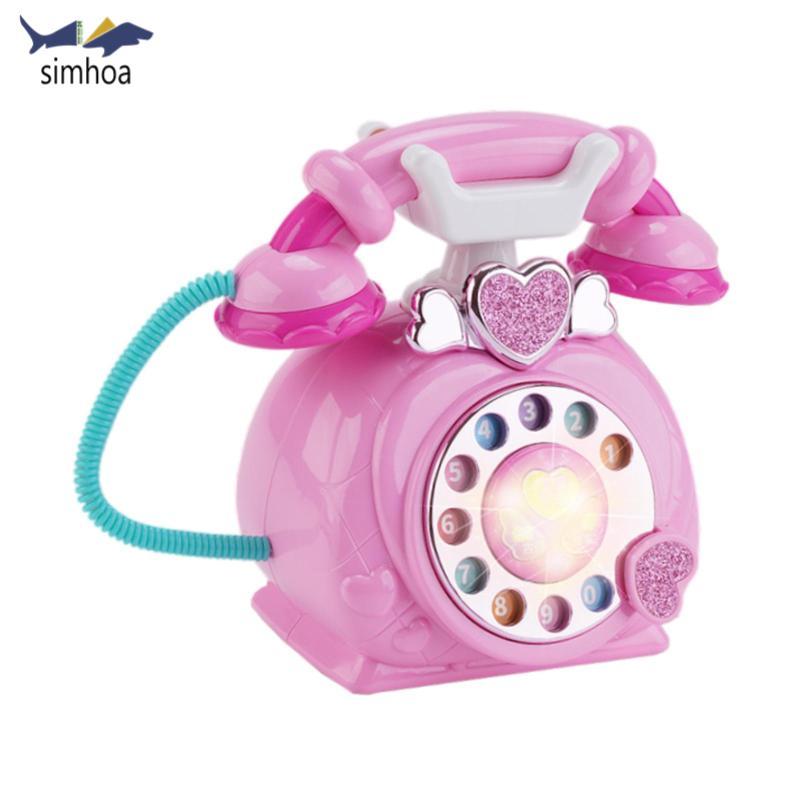 Simhoa Đồ Chơi Âm Nhạc Cho Bé Thời Trang Cũ Điện Thoại Mô Phỏng Điện Thoại Xoay Giả Vờ Điện Thoại