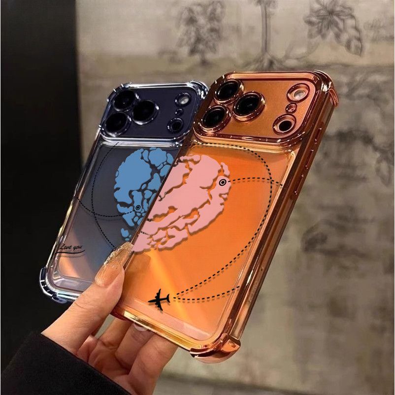 Cặp Đôi Bản Đồ Trái Tim Máy Bay Tuyến Đường Ốp Lưng Điện Thoại Xiaomi POCO X7 Pro F8 Ultra F7 X6 F5 