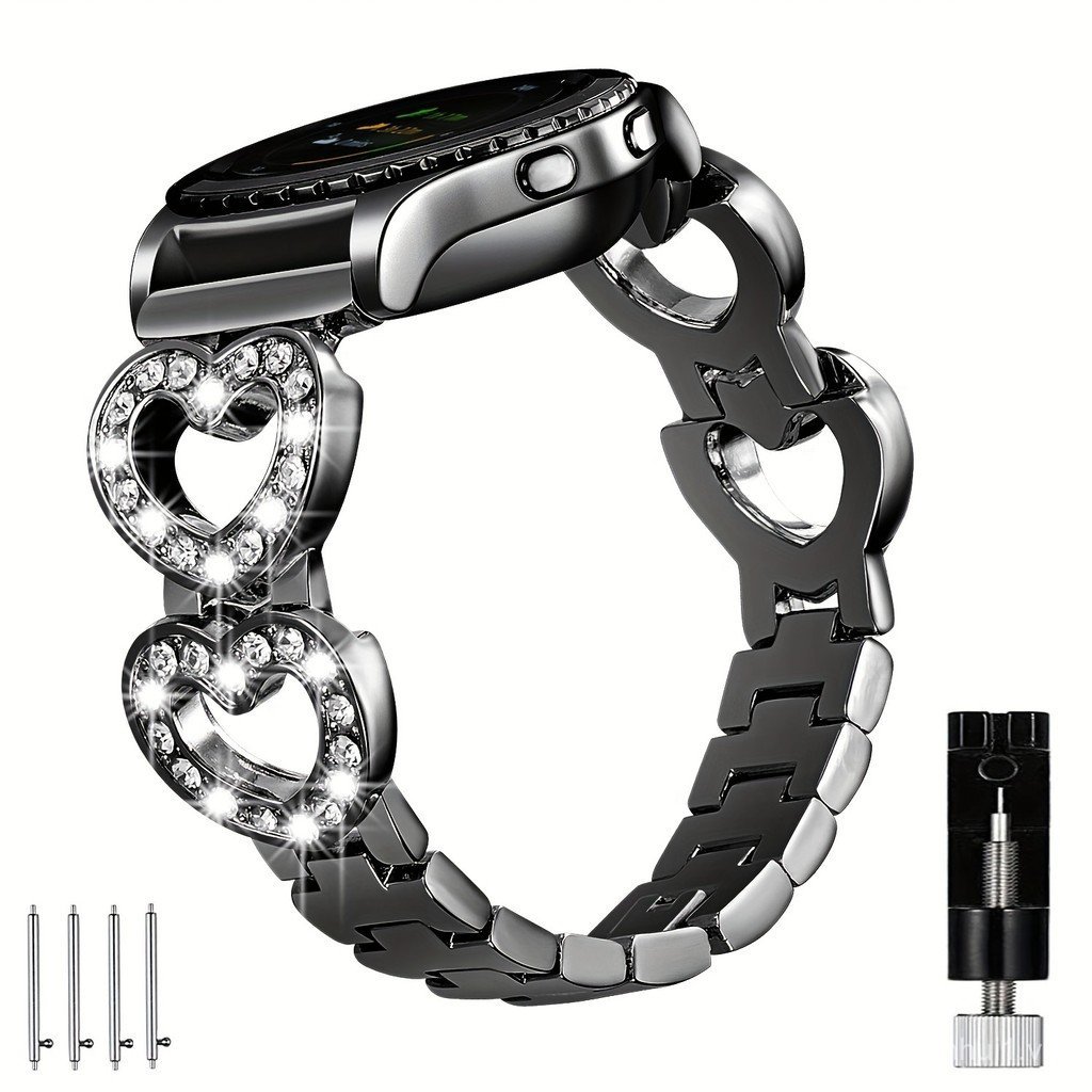 Dây đeo hình trái tim SaNgaiMEi Bling cho Galaxy Watch 6 5 4 40mm 44mm / Galaxy Watch 5 Pro Band 45m