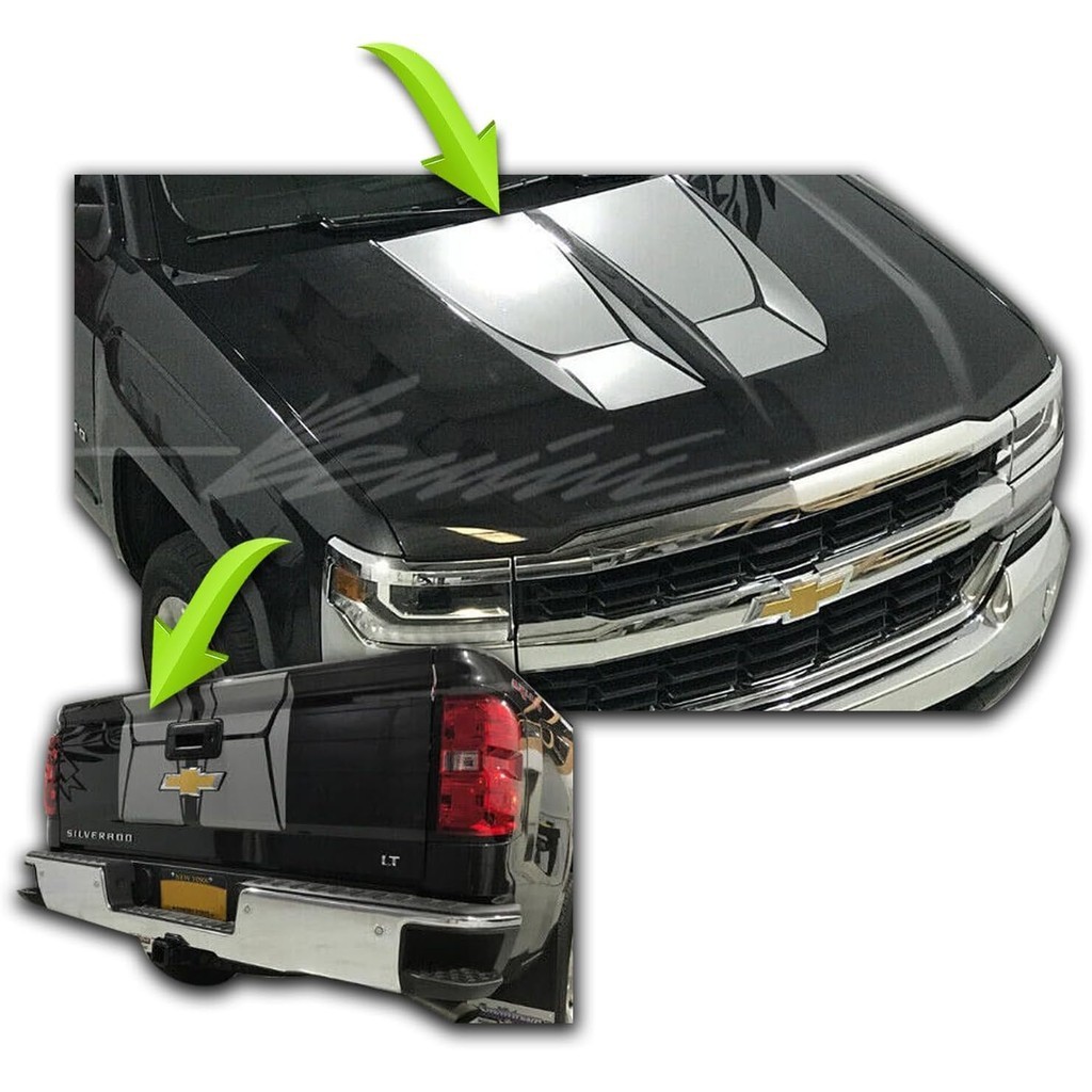 Vinyl Decal GraphicsHood Racing Sọc Đuôi Giường Vinyl Decal Kit Miếng Dán - Tương Thích Với Chevy Ch