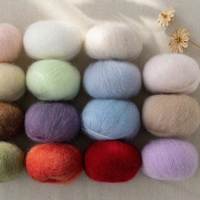 Silk Young Mohair Nhóm Sợi Nam Phi Trẻ Mohair Sợi Đan Tay Siêu Lông Mohair Sợi diy Móc