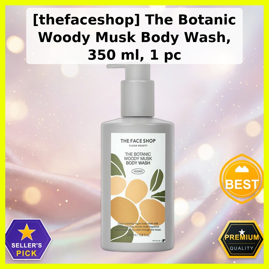[thefaceshop] Sữa tắm toàn thân The Botanic Woody Musk, 350 ml, 1 chiếc / Sữa tắm Hàn Quốc / Hương t