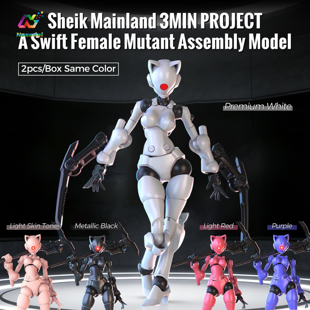 Sheik Mainland 2pcs/Box 1:18 3MIN-A PROJECT Mô hình lắp ráp nữ nhân vật Khớp động cao chính xác Tran