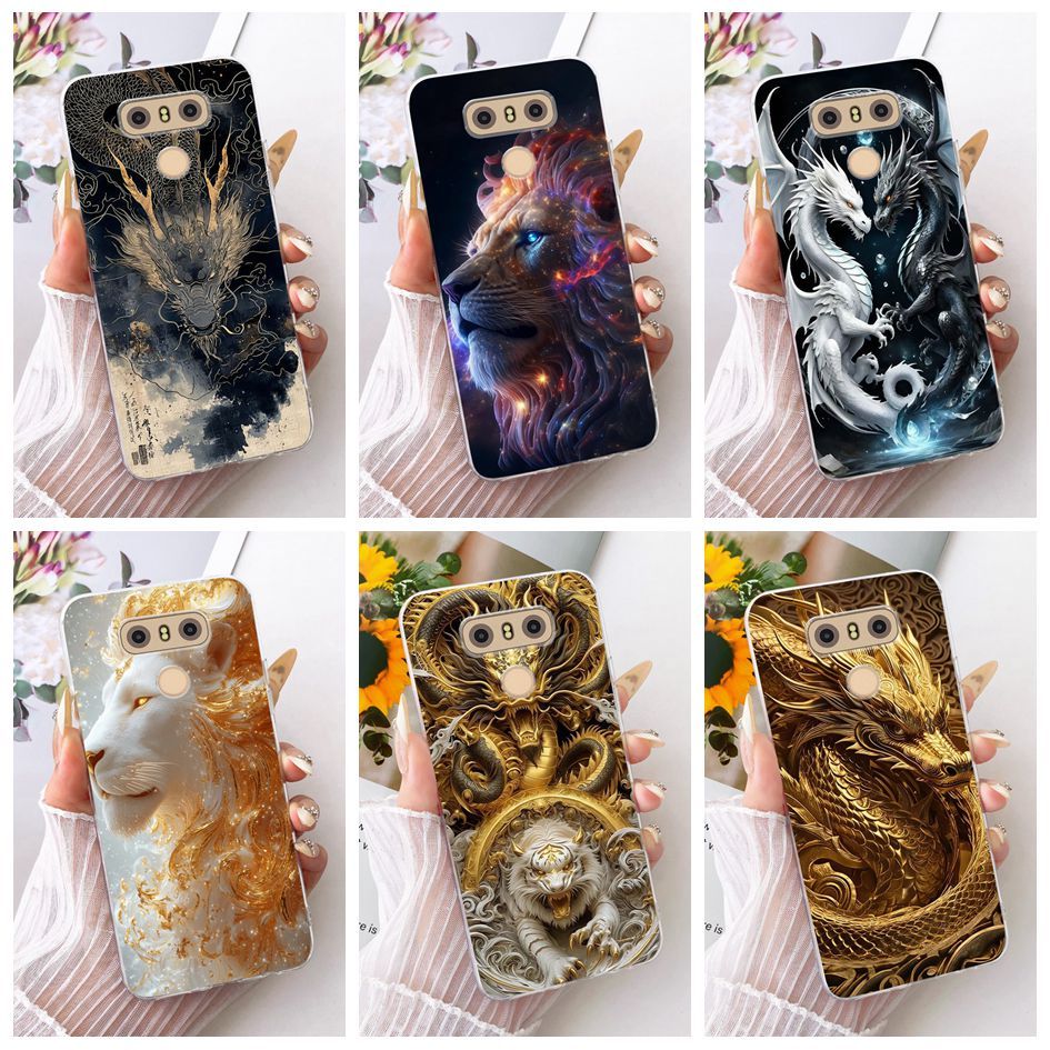 Dành Cho LG G6 Plus H870 H871 H872 LGM-G600K Vỏ Chống Sốc Hoạt Hình Dễ Thương Rồng Sư Tử Mềm Vỏ Sili