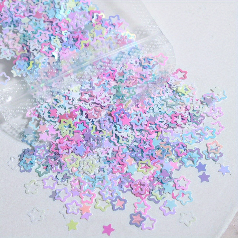 5g / túi Nàng tiên cá Macaron Nail Glitter Sequin, Pastel Star Heart Alphabet Sequins để làm móng ta