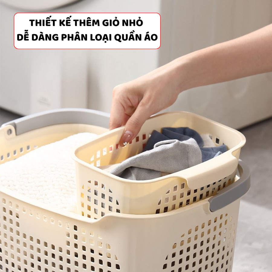 Set Giỏ Đựng Quần Áo 3 Màu 3 Size Cho Gia Đình, Combo Giỏ Nhựa Đựng Đồ Có Quai Xách Tiện Lợi Q480 | BigBuy360 - bigbuy360.vn