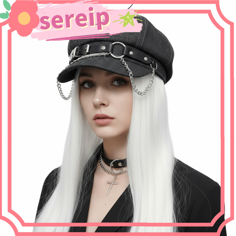 Mũ nồi SEREIP Harajuku, Mũ Gothic Gothic Gothic thường ngày, Xu hướng Grunge Chic Dạo phố Phụ kiện M