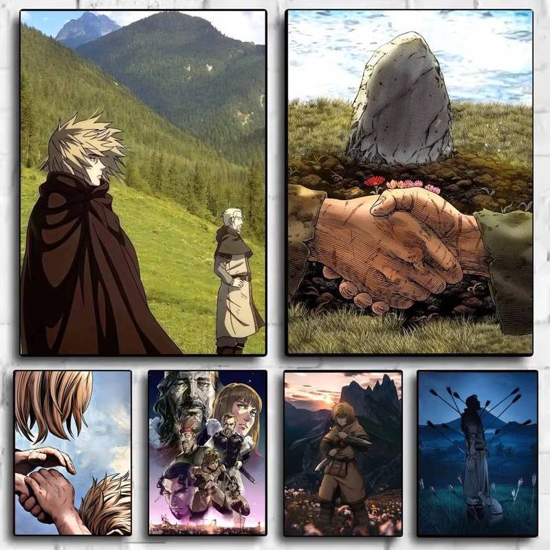 V-Vinland Saga Anime Manga Poster HD Nghệ Thuật Tranh Canvas Tường Chống Thấm Nước Nhà Phòng Khách P