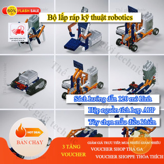 [FULL THÙNG] Bộ lắp ráp steam robotics D005 491 chi tiết có động cơ, sách hướng dẫn màu, có thể điều khiển từ xa
