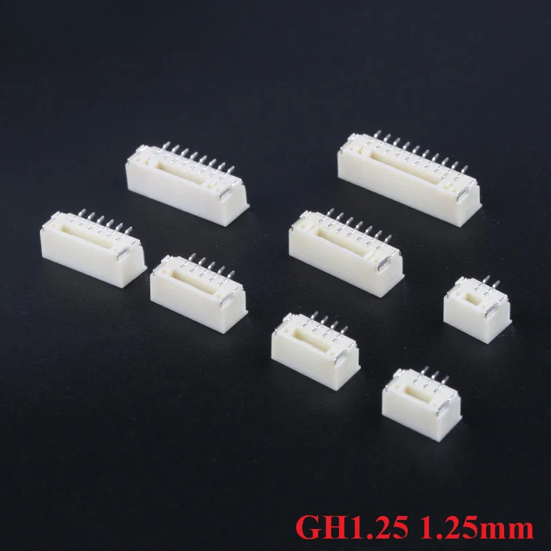 Bộ 50 GH1.25 Dán Dọc 1.25 Mm Pitch Connector Có Khóa Kết Nối Có Khóa 2P 3P 4P 5P 6P 7P 8P 10P